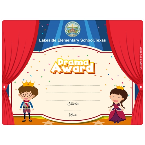 Drama Classroom Award Certificate
